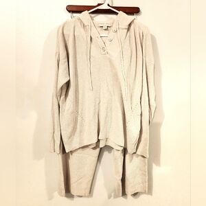 Barefoot Dreams Cozychic Ultralite Ribbed Knit Lounge Set Size L Nuetral